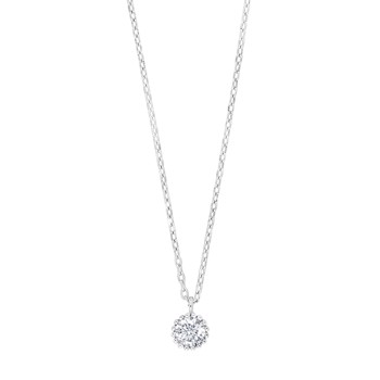 Joanli Nor JojoNor Vedhæng i sterling sølv med 6 mm glitrende zirkonia 